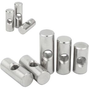 Barrel Bolts,Barrel Bolt Barrel Bolts, M4 M5 M6 M8 Cylindrical Pin Dowel Cross Hole Hammer Embedded Nut for Wood Furniture(10pcs,M5 8x14) in Kuwait