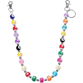 Stylish Beaded Pants Chain for Men Women - Colorful Wallet Chain Jean chains with Billiard or Football Design in Saudi Arabia