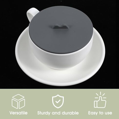 3 Pcs Mug Cover Silicone Coffee Cup Lid Coffee Cup Covers Anti-Dust Airtight Seal Lids Reusable Mug Lid Tea Cups Covers for Steeping Universal for Mugs Tea Cup(Green Black Gray) in Kuwait