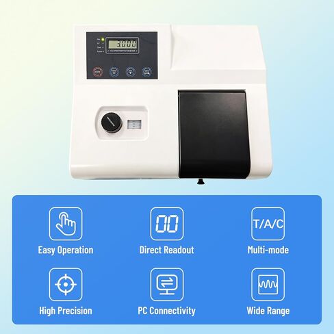 UV-752N UV Visible Spectrophotometer 195-1020nm, 4nm Bandwidth, LCD Display, RS232 PC Data Output, Lab UV Spectrometer for School, Water, Food & Agriculture Test in Kuwait
