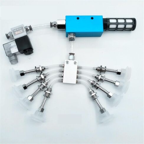 Vacuum Suction Cup Industrial Manipulator Fittings Vacuum Generator air Exhaust Solenoid Valve tracheal Muffler Fittings(Set 1 Black) in Kuwait