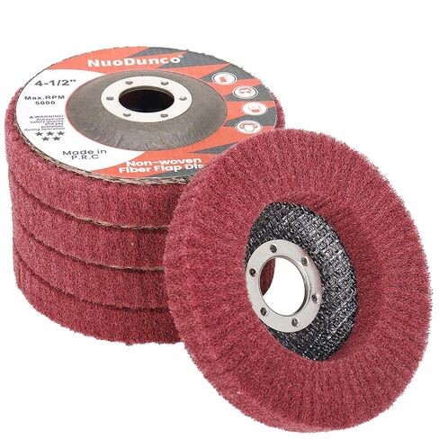 10Pcs 240 & 320 Grit Scout Flap Disc 4 1/2 Inch Angle Grinder Attachment for Metal & Stainless Steel Scouring Pads Polishing Wheel Sanding Disc Paint Rust Remover in Kuwait