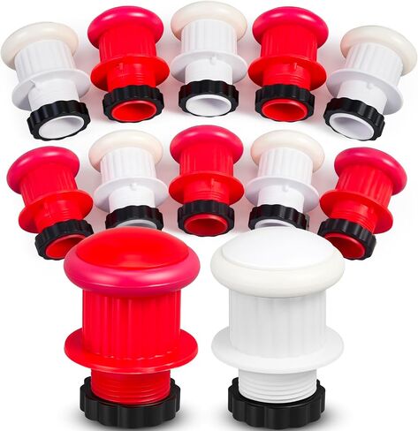 Chumia 12 Sets Jumbo Bumper Pool Posts with Rubber Rings 3" H x 2-1/8"W Replacement Parts for Bumper Pool Table, Red and White in Kuwait