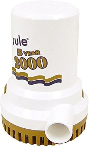 حزمة مضخة ماء آسن من سلسلة Rule 09 Gold 2000 GPH مع مفتاح تعويم Rule-A-Matic Plus وحامل مصهر وأختام محكمة للرطوبة in Kuwait