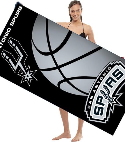 منشفة الشاطئ Northwest San Antonio Spurs NBA، أسود ورمادي، 30x60 بوصة in Kuwait