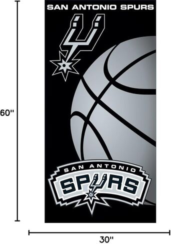 منشفة الشاطئ Northwest San Antonio Spurs NBA، أسود ورمادي، 30x60 بوصة in Kuwait