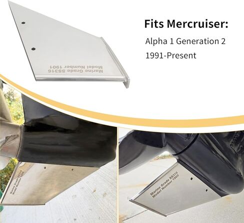 Skeg Guard 27031 for Mercury MerCruiser Alpha one 1 Generation 2 1991-Up Outdrive, Marine-Grade 316 Stainless Steel Polished Protector with Drain, Easy DIY Fit in Saudi Arabia