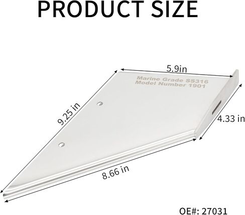 Skeg Guard 27031 for Mercury MerCruiser Alpha one 1 Generation 2 1991-Up Outdrive, Marine-Grade 316 Stainless Steel Polished Protector with Drain, Easy DIY Fit in Saudi Arabia