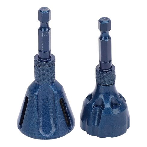 2PCS Hex Shank Chamfer Tool Thread Burr Remover Plating Blue Tungsten Steel Deburring Drill Bit 3-20mm 5-25mm in Kuwait