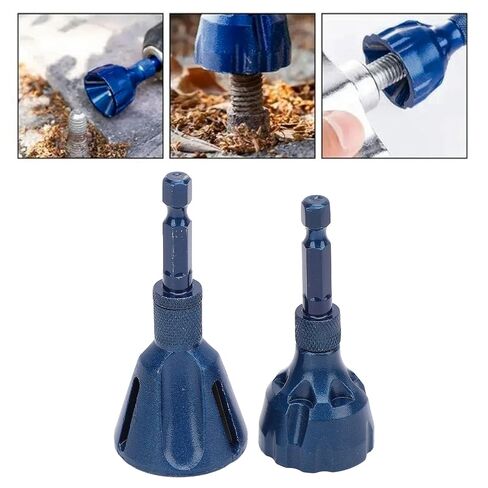 2PCS Hex Shank Chamfer Tool Thread Burr Remover Plating Blue Tungsten Steel Deburring Drill Bit 3-20mm 5-25mm in Kuwait