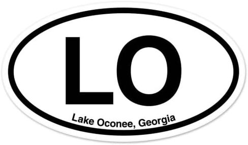 ملصق سيارة بيضاوي الشكل من LO Lake Oconee Georgia للاستخدام الداخلي والخارجي مقاس 5 × 3 بوصات in Kuwait