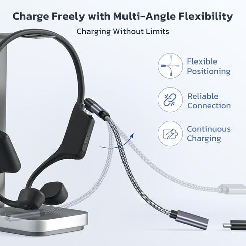 Ruxely USB C إلى Shokz Headphons Charger Cable Adapter 2Pack 2Pack ، محول Shokz Magnetic Charging ، Type C Short Cable for Shokz Aeropex AS800 ، Open Run S803 ، OpenRun Pro S810 ، OpenRun Mini ، OpenComm 2 UC in Kuwait