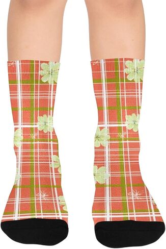 Citrus Bloom Print Orange Hiking Socks - Toddler Boys & Girls Warm Thick Thermal Winter Crew Socks for School, Daily Wear & Outdoor Activities in Kuwait
