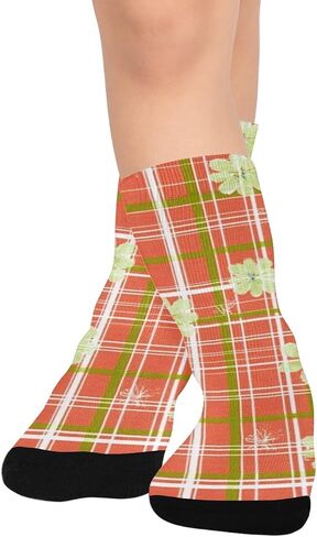 Citrus Bloom Print Orange Hiking Socks - Toddler Boys & Girls Warm Thick Thermal Winter Crew Socks for School, Daily Wear & Outdoor Activities in Kuwait