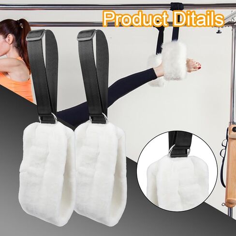 Pilates Straps for Reformer, 2Pcs Adjustable 21.3-25.2in Foot and Hand Straps for Gym Workout Studio, Soft Cotton Blend in Kuwait