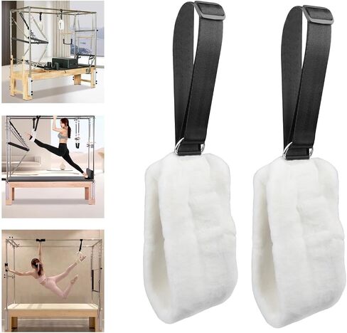 Pilates Straps for Reformer, 2Pcs Adjustable 21.3-25.2in Foot and Hand Straps for Gym Workout Studio, Soft Cotton Blend in Kuwait
