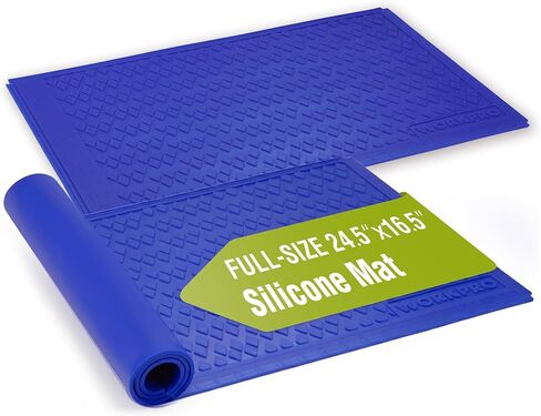 WORKPRO Silicone Glue Mat 2-Pack, Non-Stick Heat Resistant Silicone Pad | Built-in Measurement Grid & Anti-Slip Surface for Resin, Epoxy, Crafts, Woodworking, Garage and DIY Projects in Kuwait