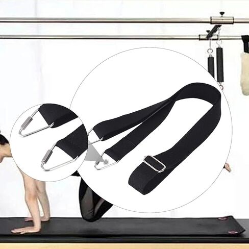 Pilates Fixing Strap Adjustable 43-79 inch, Stainless Steel Reformer Bed Stabilizer, Trapeze Table Spare Part for Home Gym Workout in Kuwait