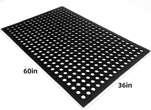 Rubber Floor Mats 60x36 Inch Anti Slip Mat Commercial Kitchen Mat Drainage Mat for Restaurant Bar Kitchen Entryway Indoor Outdoor in Kuwait