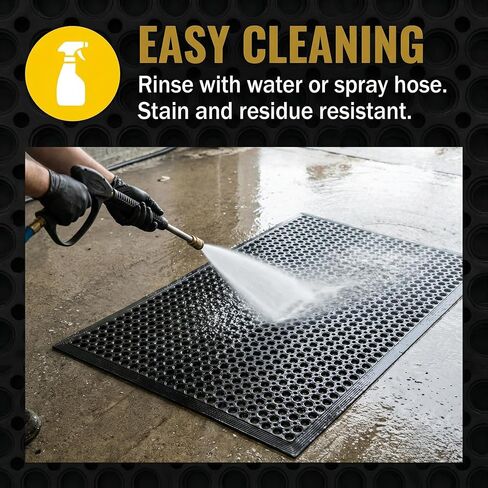 Rubber Floor Mats 60x36 Inch Anti Slip Mat Commercial Kitchen Mat Drainage Mat for Restaurant Bar Kitchen Entryway Indoor Outdoor in Kuwait