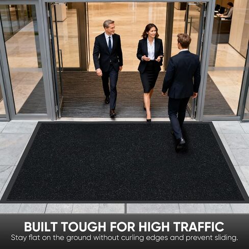 Commercial Floor Mat 35"x24" Indoor Outdoor Front Door Mat, Non-Slip Rubber Backing Waterproof Dirt Trapper Rug for High Traffic Outside Entrance, Business, Easy Clean, Low Profile Industrial Mat in Kuwait