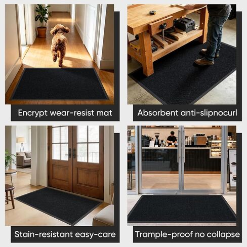 Commercial Floor Mat 35"x24" Indoor Outdoor Front Door Mat, Non-Slip Rubber Backing Waterproof Dirt Trapper Rug for High Traffic Outside Entrance, Business, Easy Clean, Low Profile Industrial Mat in Kuwait