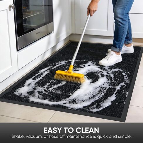 Commercial Floor Mat 35"x24" Indoor Outdoor Front Door Mat, Non-Slip Rubber Backing Waterproof Dirt Trapper Rug for High Traffic Outside Entrance, Business, Easy Clean, Low Profile Industrial Mat in Kuwait