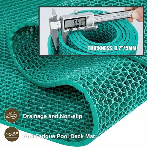 ALTRUISTIC Thick PVC Drainage Floor Mat 3FTX10FT,Non-Slip Pool Commercial Mesh Hole,Heavy Duty Deck Hollow Mat for Wet Area Bathroom Bath Shower Kitchen Restaurant Garage,Custom Size in Kuwait