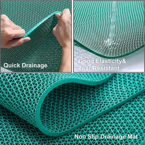 ALTRUISTIC Thick PVC Drainage Floor Mat 3FTX10FT,Non-Slip Pool Commercial Mesh Hole,Heavy Duty Deck Hollow Mat for Wet Area Bathroom Bath Shower Kitchen Restaurant Garage,Custom Size in Kuwait