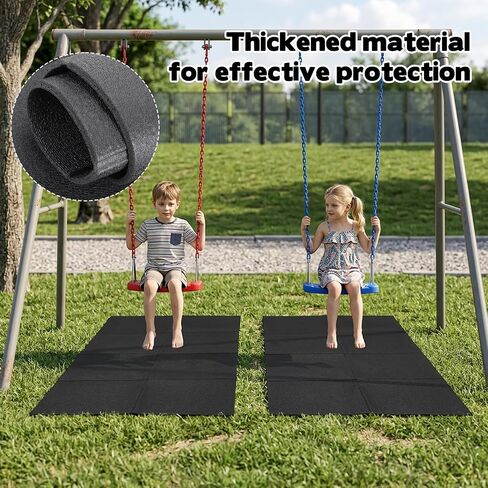 2 PCS Foldable Outdoor Playground Mats, Outdoor Play Mat, High Density Waterproof Anti Slip Floor Pads Double Sided Wear Resistant Protection Mats for Treadmill Swings Slides Indoor and Yard Use in Kuwait