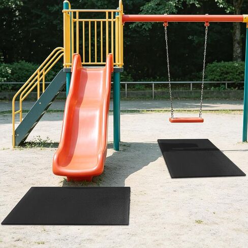2 Pack Outdoor Playground Rubber Mats, 40 * 24 Inch Heavy Duty Protection Mats, High-Density PVC Outdoor Play Mat, Double-Sided Anti-Slip Texture Rubber Wearmat for Swing Slide Playground Backyard in Kuwait