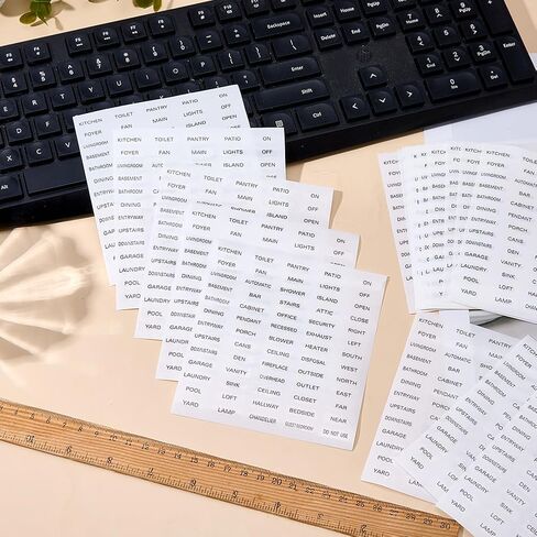 20 قطعة من ملصقات مفاتيح الإضاءة من SUPERFINDINGS، ملصقات تعريف شفافة للمفاتيح البلاستيكية، ملصقات لوحة مفاتيح مقاومة للماء لتنظيم المنزل والمطبخ والحمام والمكتب in Kuwait