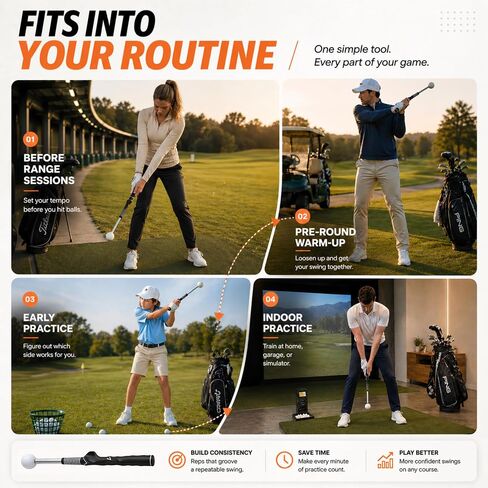 Left-Handed Golf Swing Trainer, Retractable Golf Training Aid with Click Feedback, Left-Handed Golf Grip Trainer for Tempo, Rhythm & Swing Consistency, Portable for Indoor Outdoor Use in Kuwait