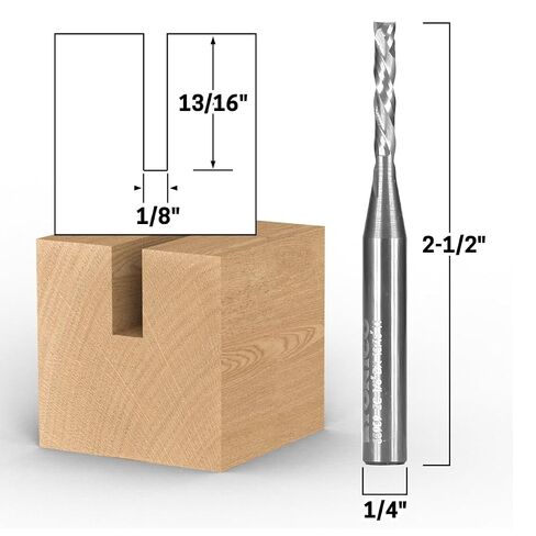 YONICO CNC Compression Bit 2 Flute Spiral End Mill Router Bit 1/8-Inch Dia. 1/4-Inch Shank 33909-SC in Kuwait