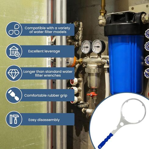 مفتاح فلتر مياه معدني SPBW-2، مقاس 6.25 بوصة، متوافق مع 3M-Cuno-Aqua Pure، وFH5000، وسلسلة FH10000 وغطاء المياه الأزرق الكبير in Kuwait