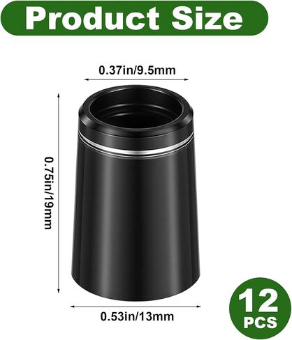 12 PCS 370 Ferrules Golf, Black Golf Ferrules .370 with Single Silver Ring for Taper Tip Shafts in Kuwait