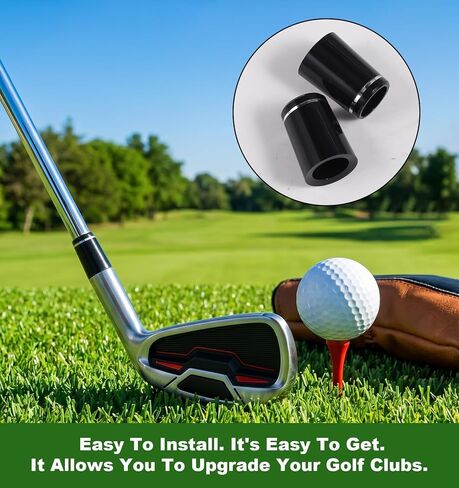 12 PCS 370 Ferrules Golf, Black Golf Ferrules .370 with Single Silver Ring for Taper Tip Shafts in Kuwait
