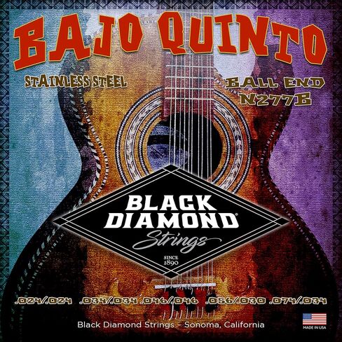 Black Diamond Strings® N277B Bajo Quinto Stainless Ball End .024 | .034 .046 .056 030 .074 in Kuwait