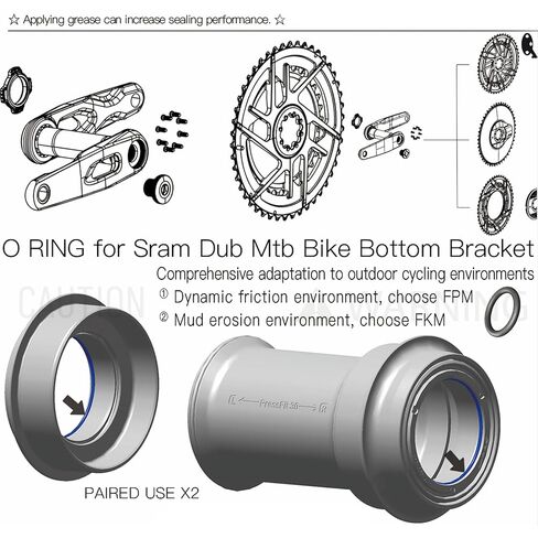 مجموعة استبدال حلقة O لإصلاح الختم BB للدراجة Sram Dub MTB in Kuwait