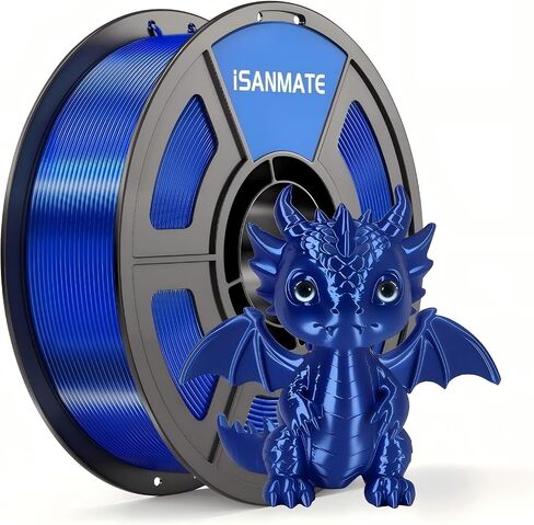 iSANMATE Silk Green PLA Filament 1.75mm, Green Filament Compatible with Bambu Lab 3D Printers & AMS, Upgraded Toughness & Clog-Free, Metallic Silk Shine, 1kg in Kuwait