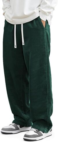 JMIERR سروال قصير رجالي غير رسمي السراويل الفضفاضة واسعة الساق فضفاضة تناسب الركض Sweatpants مرونة الخصر الرباط مع جيوب in Kuwait