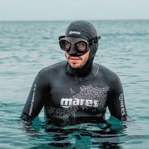 Mares Viper Mask for Freediving and Spearfishing - Low Volume Wide-Field Diving Mask with Fog-Resistant Silicone Skirt & Ergonomic Strap, Black in Kuwait