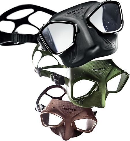 Mares Viper Mask for Freediving and Spearfishing - Low Volume Wide-Field Diving Mask with Fog-Resistant Silicone Skirt & Ergonomic Strap, Black in Kuwait