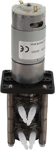 WALFRONT DC مضخة تمعجية بمحرك ناعم 3.2 × 6.4 مم على الأقل من أنبوب السيليكون مضخة الجرعات السائلة للأبحاث المختبرية وأحواض السمك مع عمر محرك 800 ساعة (24 فولت) in Kuwait