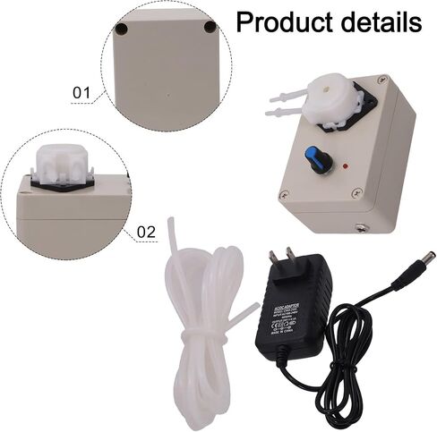 Adjustable Flow Peristaltic Dosing Pump, AC 100-240V Wide Voltage, 5-200mL/min Flow Rate, Low Noise <45dB, Detachable Pump Head, for Lab Biochemical Pharmaceutical Water Treatment Liquid Transfer in Saudi Arabia
