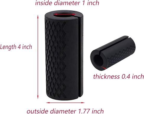 Barbell Grips Barbell Pad for Weightlifting, Thick Dumbbell Silicone Rubber, Non-Slip Gym Grips for Muscle Growth, Hand Stress Relief, Arm Blaster Adapter Black (1 Pair) in Kuwait