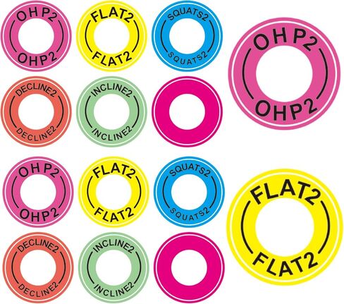 1 Inch Holes 12 Pcs Power Squat Rack Barbell Magnetic Position Markers Reminders Labels for Home & Garage Gyms - Magnets Identifier Rings for Bench Press, Overhead Press (OHP) in Kuwait