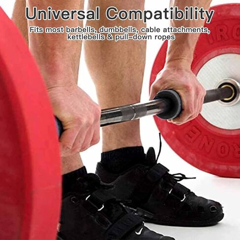 Barbell Grips Barbell Pad for Weightlifting, Thick Dumbbell Silicone Rubber, Non-Slip Gym Grips for Muscle Growth, Hand Stress Relief, Arm Blaster Adapter Black (1 Pair) in Kuwait