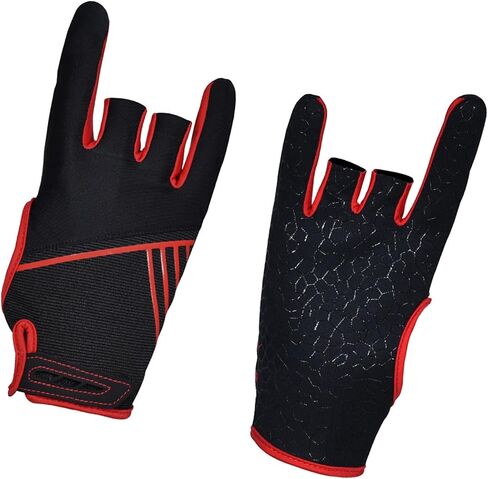 Totority Professional Anti-Slip Bowling Gloves with Breathable Silicone Palm, Elastic Fit Sports Gloves for Outdoor Fitness and Bowling, Red L/XL Pair in Kuwait