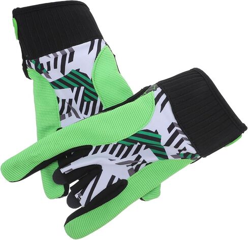 Professional Silicone Anti-Slip Bowling Gloves Fingerless Breathable Sports Gloves with Thumb Support Size L Green for Bowling Training and Competition in Kuwait